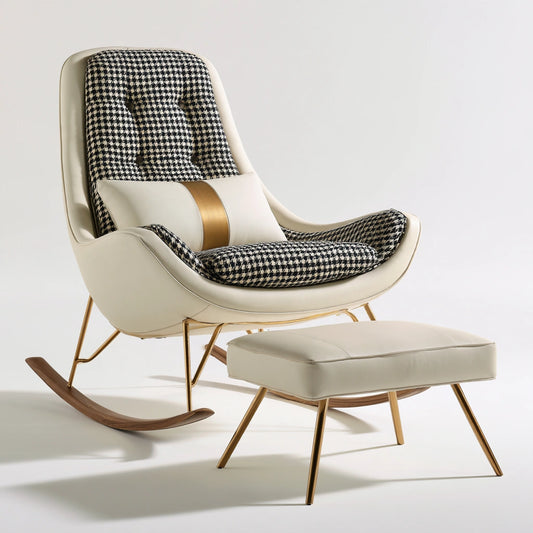 Fauteuil à bascule aux lignes épurées, coloris gris