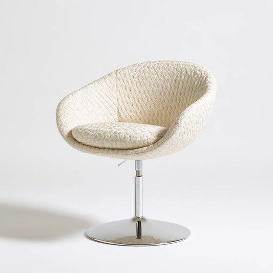 Fauteuil pivotant aux lignes épurées, coloris crème