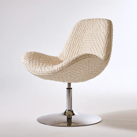 Fauteuil pivotant aux lignes épurées, coloris crème