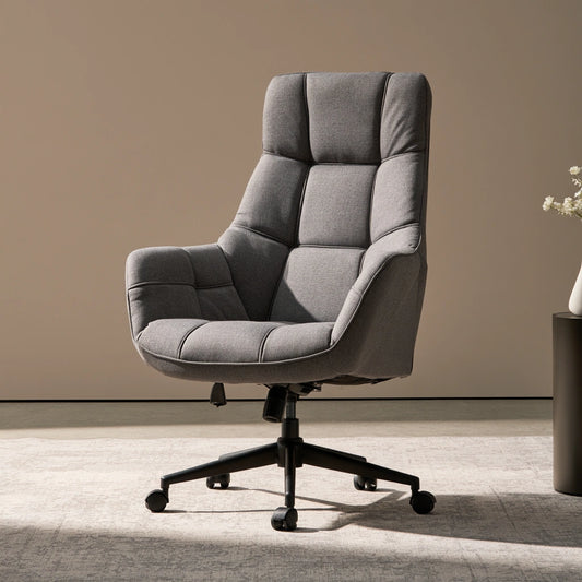 Fauteuil de bureau ergonomique aux lignes épurées sur roulettes, coloris gris