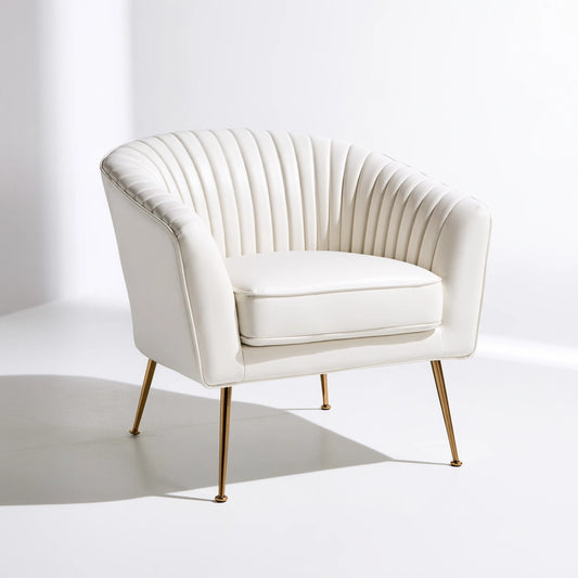 Fauteuil d'appoint aux lignes épurées, coloris blanc