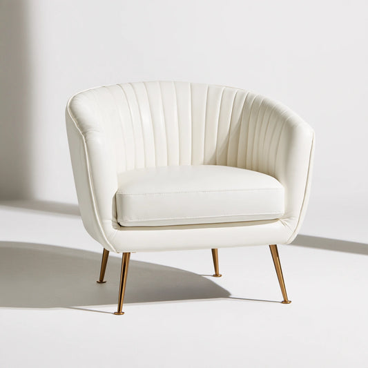 Fauteuil d'appoint aux lignes épurées, coloris blanc